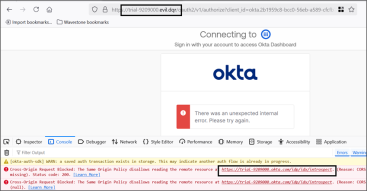 Okta CORS error