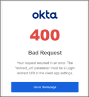 Image montrant l'erreur 400 - Bad Request dans Okta