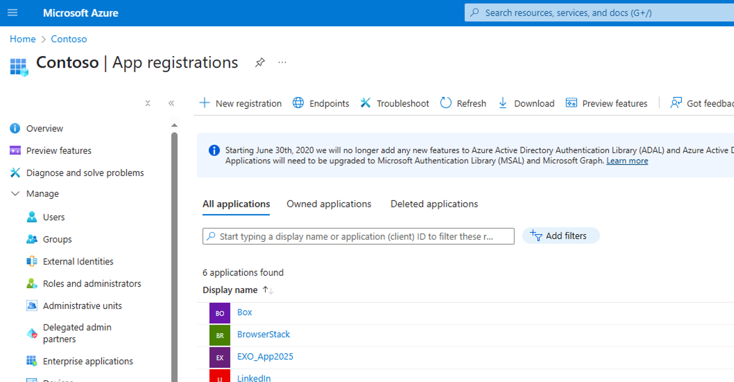 App Registration dans EntraID