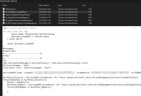 Script PowerShell contenant les identifiants de l'App Registration