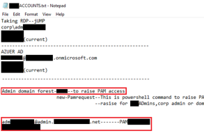 Retrieval of accounts dedicated to the AD administration forest