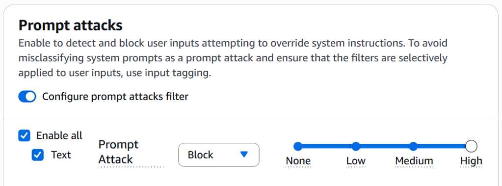 AWS Bedrock Guardrails configuration