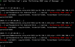 Retrieval of mass email copy events (mailbox.log) (2/2)