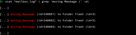 Retrieval of deleted items from the trash (mailbox.log)