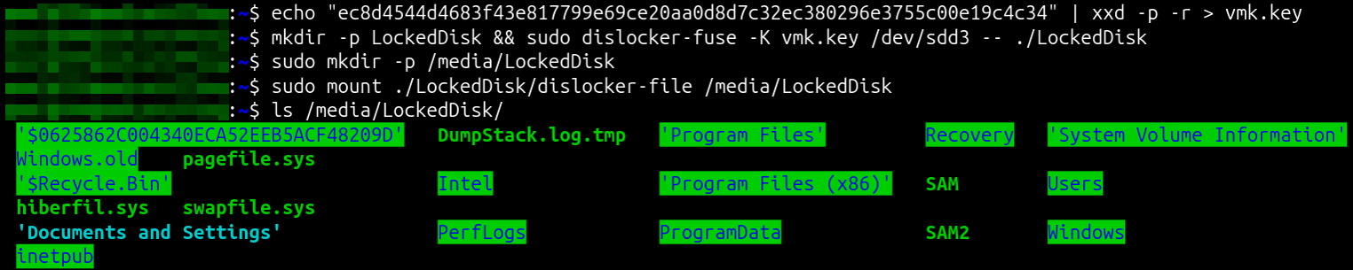 Dislocker permettant l’accès en lecture et écriture