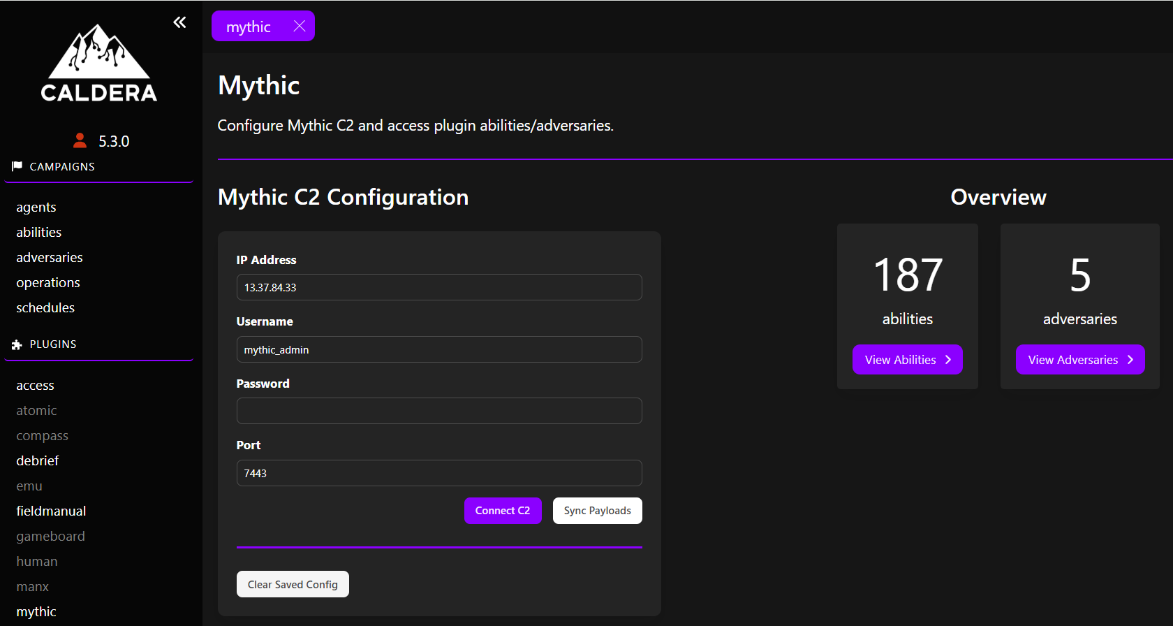 Mythic CALDERA plugin